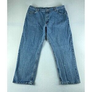 Wrangler Mens Jeans Blue Tag Size 42x30 (41x29) Relaxed Straight Medium Wash